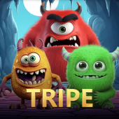 Tripe card game icon with three playing cards fanned out